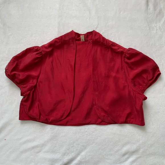 Seven7 - 100% Silk Red Cropped Shawl - Picture 1 of 8